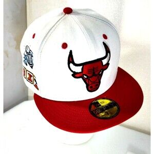 New Era 59Fifty Chicago Bulls 6X Champion NBA Casino Collection Cap Sz 7- 5/8